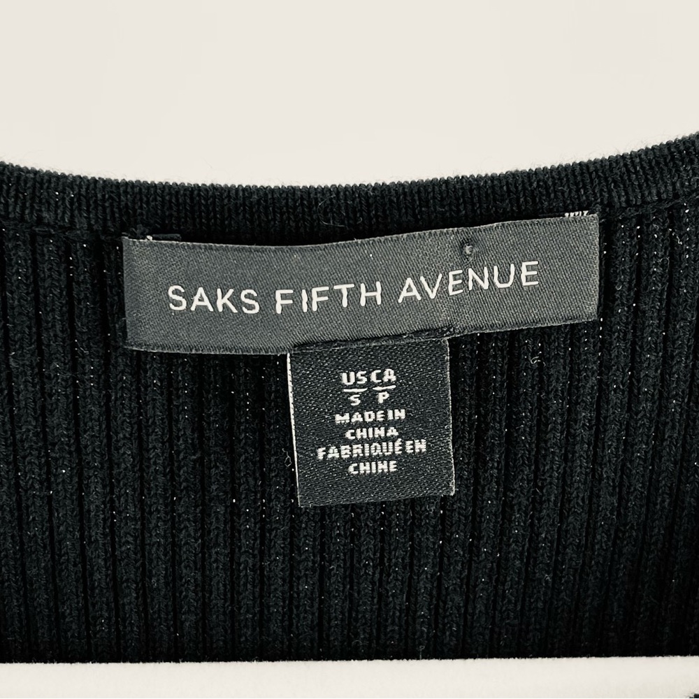 Saks Black Ribbed Stretch Knit Sleeveless Midi Dress, Women’s Small - Picture 5 of 6